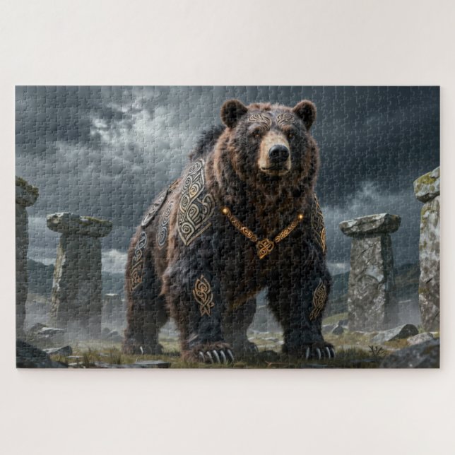Keltisches Geisttier-Bär-Jigsaw-Puzzle Puzzle (Horizontal)