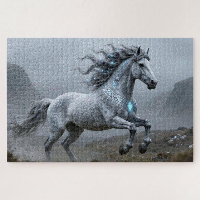 Keltisches Geisttier-Pferd-Puzzle Puzzle (Horizontal)