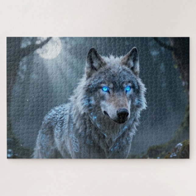 Keltisches Geisttier-Wolf-Puzzle Puzzle (Horizontal)