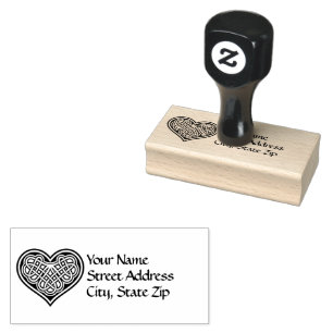 Keltisches Herzdesign-Adresse   Gummistempel