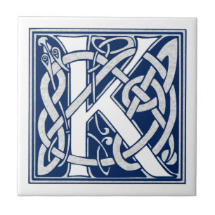 Keltisches k-Monogramm Fliese