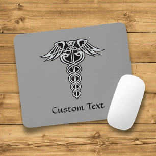 Keltisches Knoten-Caduceus Mousepad