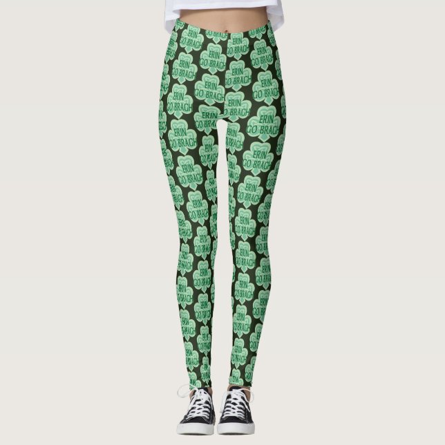 Keltisches Knoten-Kleeblatt Erin gehen Bragh Leggings (Vorderseite)
