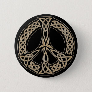 Keltisches Knoten-Muster-Friedenszeichen Button