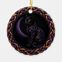Keltisches Knoten-Samhain-Schwarze Katze Halloween