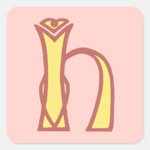 Keltisches Knotenbuchstabe-Initialenmonogramm H Quadratischer Aufkleber