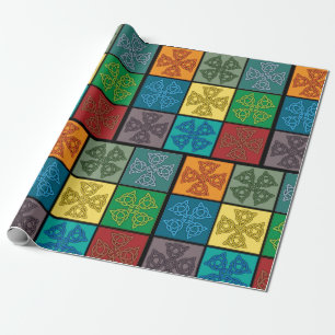 Keltisches Knotenkreuzmuster Pop-Art Geschenkpapier