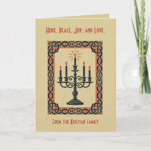 Keltisches Knotwork-Ornament-Kandelaber-Design Karte