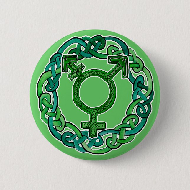 Keltisches Knüpfarbeittransgender-Symbol Button (Vorderseite)