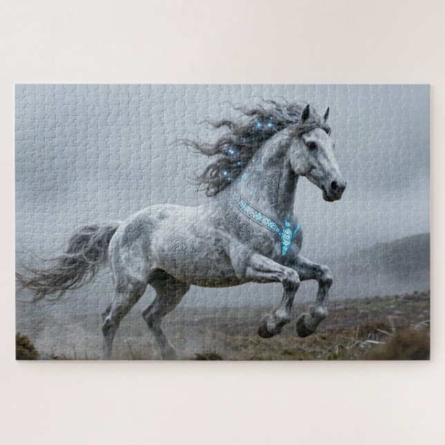 Keltisches Krafttier Pferd Puzzle (Horizontal)