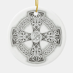 Keltisches Kreuz-Fantasie-Iren-Verzierung Keramik Ornament