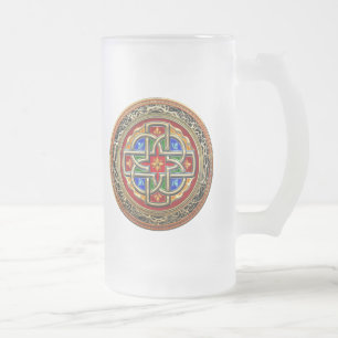 Keltisches Kreuz [Gold+Email] Mattglas Bierglas