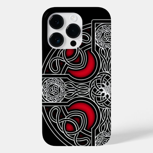 keltisches Kreuz rot Case-Mate iPhone Hülle (Rückseite)