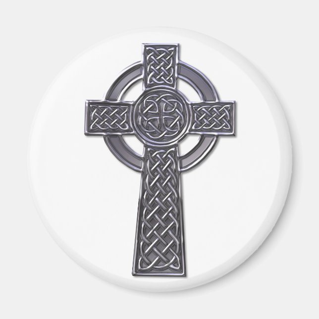 Keltisches Kreuz - Silber Magnet (Vorne)
