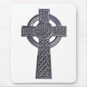 Keltisches Kreuz - Silber Mousepad