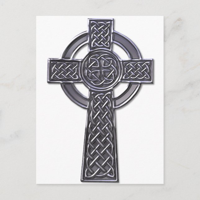 Keltisches Kreuz - Silber Postkarte (Vorderseite)