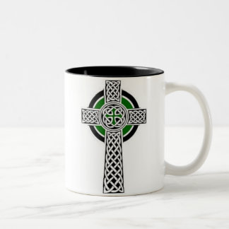 Keltisches Kreuz-Tasse Zweifarbige Tasse