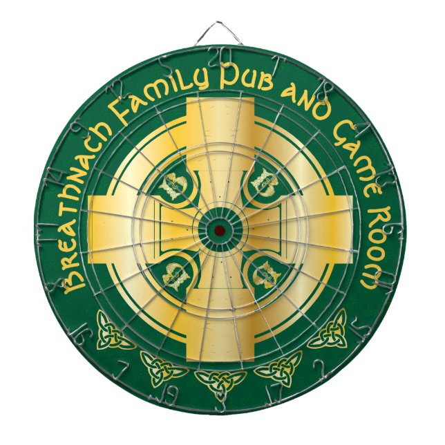 Keltisches Kreuz und Knoten Buchstaben B Monogramm Dartscheibe (vorne)