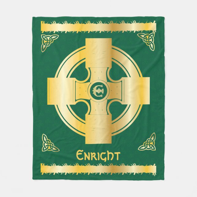 Keltisches Kreuz und Knoten Buchstaben E Monogramm Fleecedecke (Vorderseite)