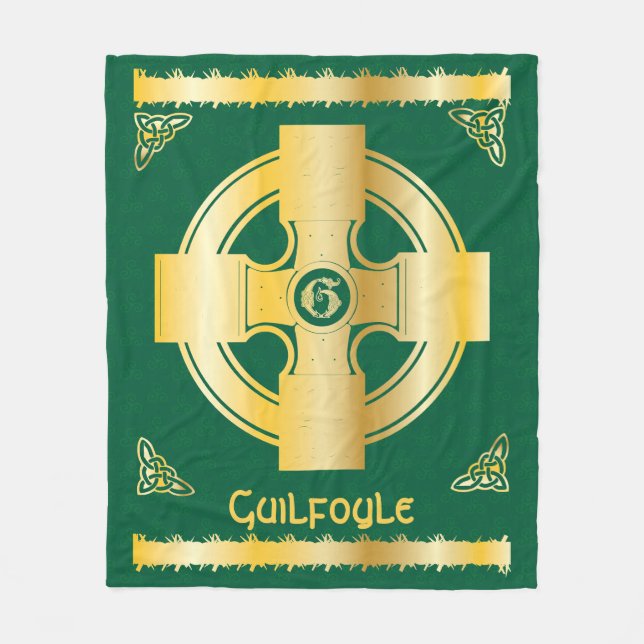 Keltisches Kreuz und Knoten Buchstaben G Monogramm Fleecedecke (Vorderseite)
