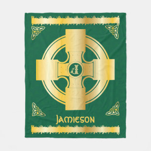 Keltisches Kreuz und Knoten Buchstaben J Monogramm Fleecedecke