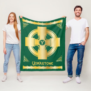 Keltisches Kreuz und Knoten Buchstaben Y Monogramm Fleecedecke