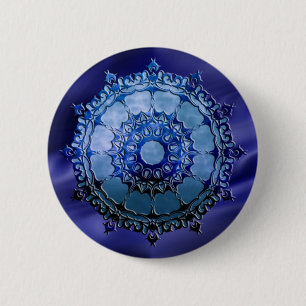 Keltisches Mandala blaue Wellen Button