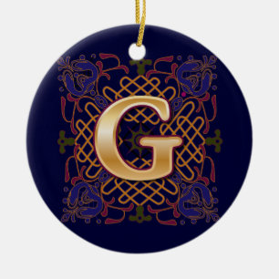 Keltisches Monogramm Buchstabe G Keramik Ornament
