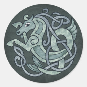 Keltisches Pferd Runder Aufkleber