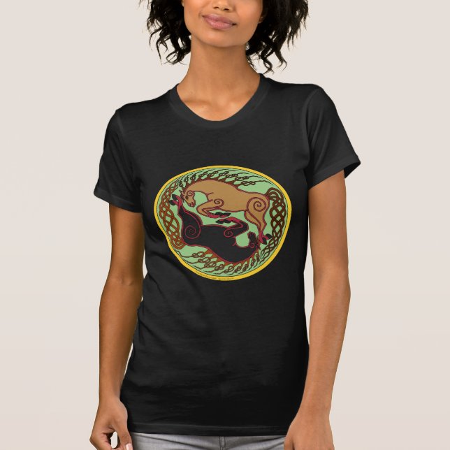 keltisches Pferdyin Yang T-Shirt (Vorderseite)
