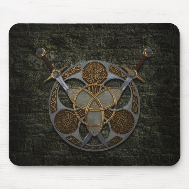 Keltisches Schild und Schwerter Mousepad (Vorne)