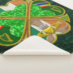 Keltisches Shamrock-Erbesymbol Irisch Inspiriert Sherpadecke