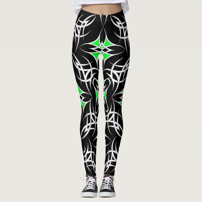 Keltisches Stammes- (Grün) Leggings (Vorderseite)