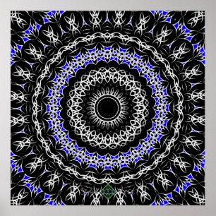 Keltisches Stammesmandala (Blau) Poster