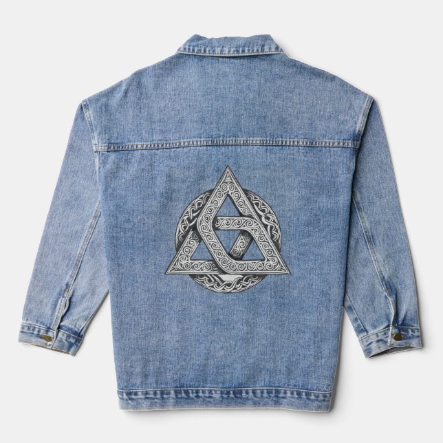Keltisches Symbol, Trinity-Knoten Jeansjacke (Rückseite)