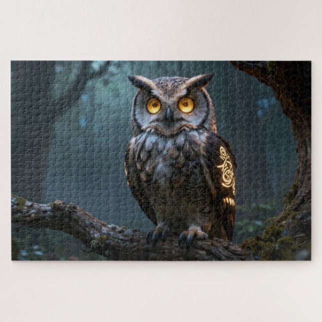 Keltisches Tier des Geistes Eule Puzzle (Horizontal)