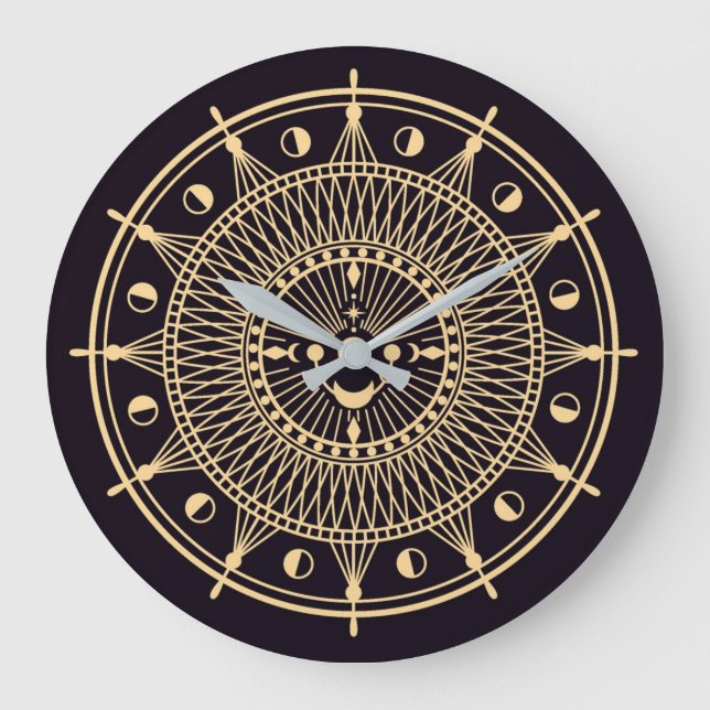 Keltisches/Wicca-Symbol Große Wanduhr (Vorderseite)