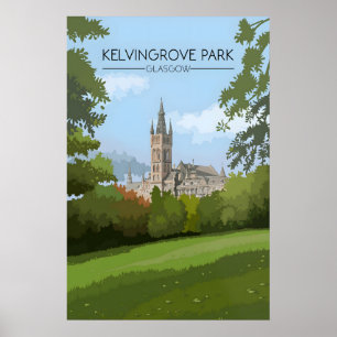 Kelvingrove Park Glasgow Reiseplakat Poster