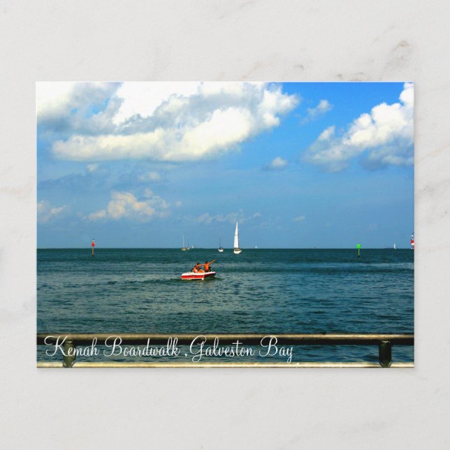 Kemah Boardwalk Galveston Bay Postcard Postkarte (Vorderseite)