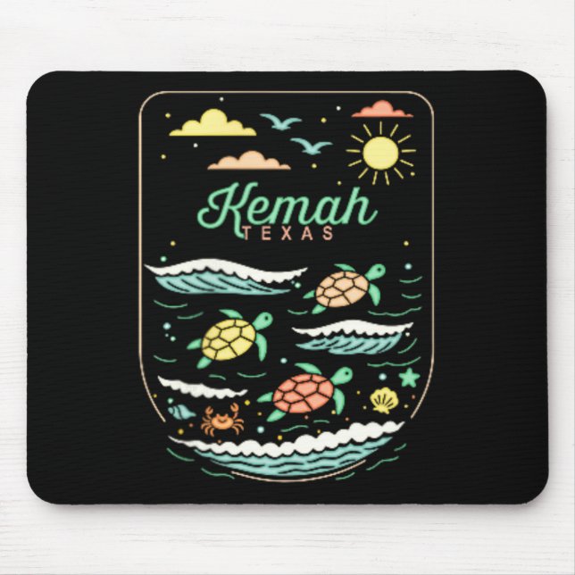 Kemah Tx Niedliche Strandferien Meeresschildkröten Mousepad (Vorne)