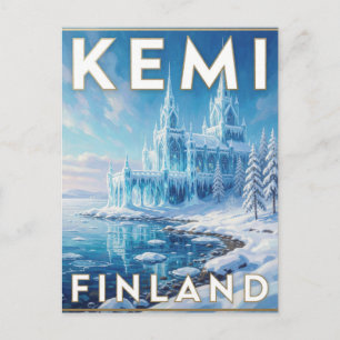 Kemi Finnland Schneeburg Arktische Winterreisen Postkarte