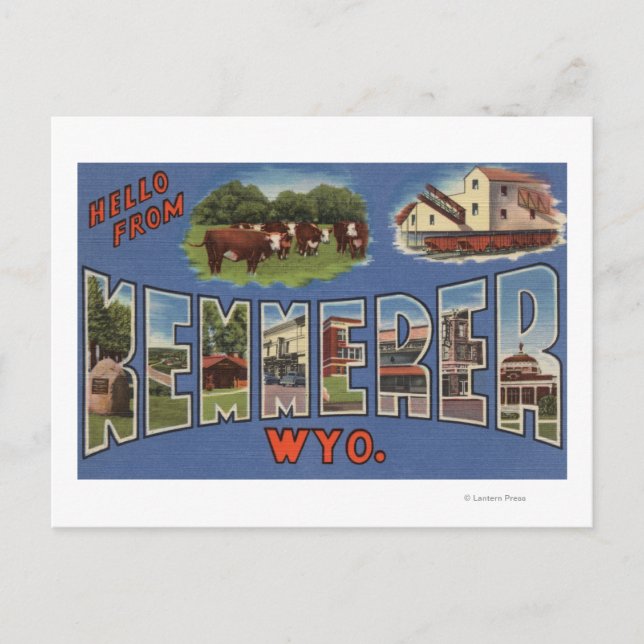 Kemmerer, Wyoming - Große Buchstabenszenen Postkarte (Vorderseite)