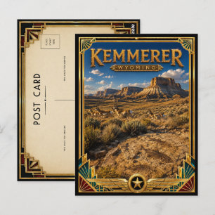 Kemmerer Wyoming Vintage Art Deco Golden Age Postkarte