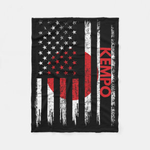 Kempo American Flag Karate Japanische Kampfkunst Fleecedecke