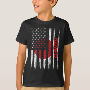 Kempo American Flag Karate Japanische Kampfkunst T-Shirt