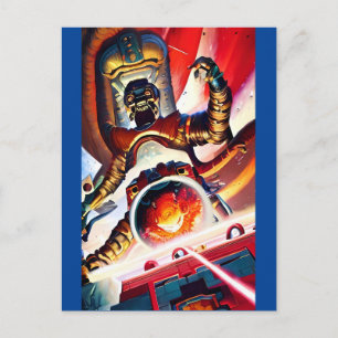 Ken Gage Fire the Laser Cannons Retro Art Postkarte