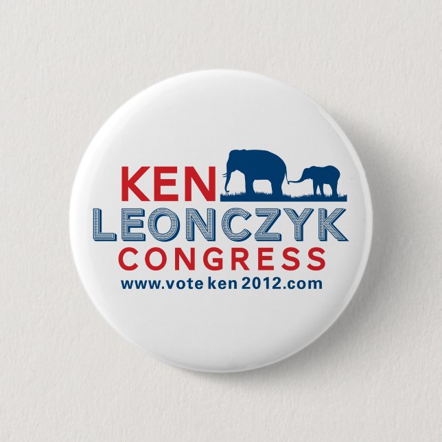 Ken Leonczyk für Kongress-Knopf Button (Vorderseite)