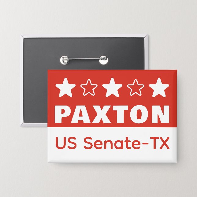 Ken PAXTON für US-Senat Texas 2026 Button (Vorderseite/Rückseite)
