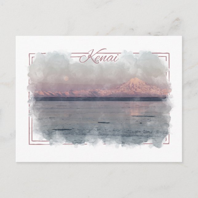 Kenai Alaskan Watercolor Postcard Postkarte (Vorderseite)