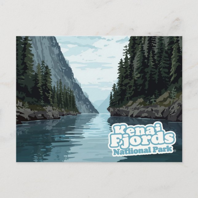 Kenai Fjords Alaska Fjord Art Print Postkarte (Vorderseite)